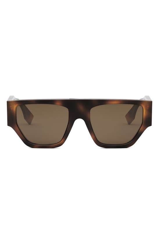 Shop Fendi ' O'lock 54mm Geometric Sunglasses In Blonde Havana / Brown