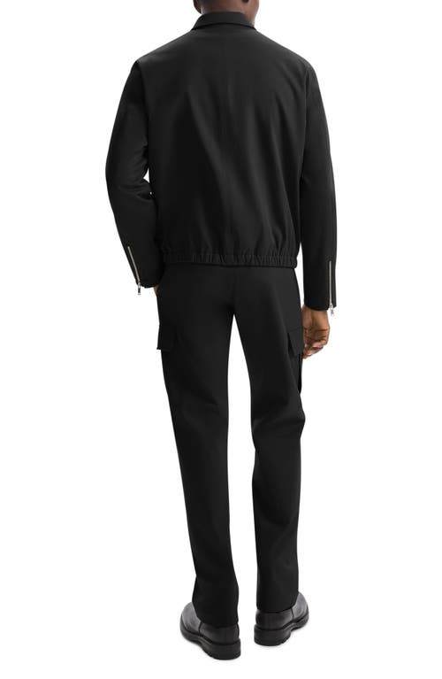 Theory Cotton Twill Zip Cuff Bomber Jacket In Black
