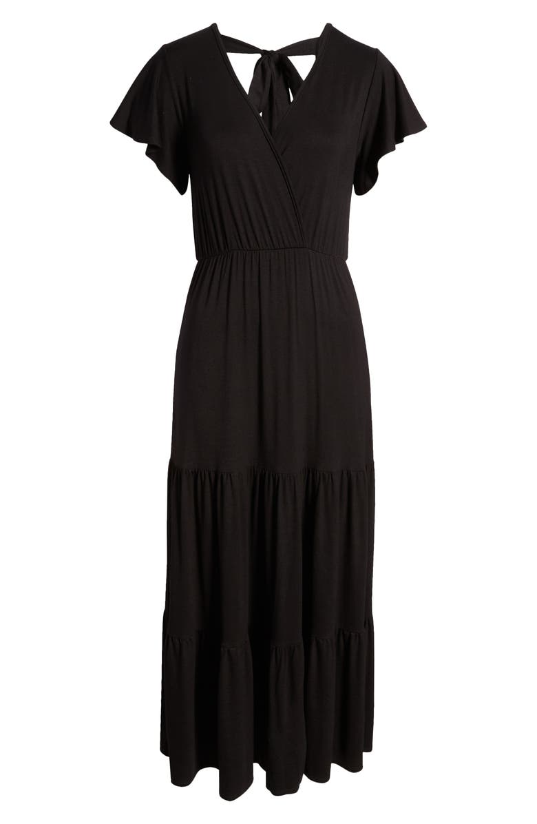 Loveappella Tiered Faux Wrap Knit Maxi Dress | Nordstrom