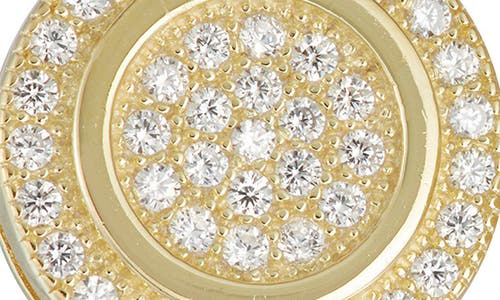 Fzn 14k Gold Over Silver Pavé Cz Round Stud Earrings In Yellow