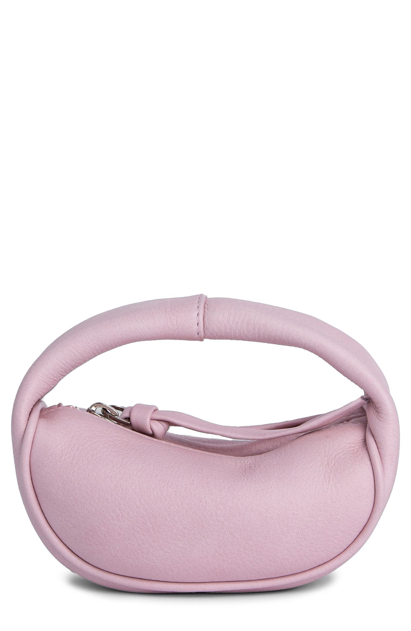 By Far Micro Cush Leather Top Handle Bag in Peony at Nordstrom