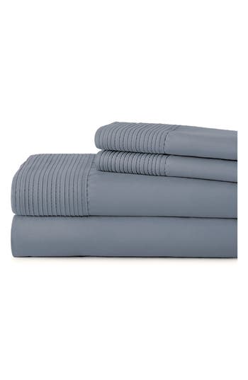 Southshore Fine Linens Premium Collection Pleated Extra Deep Pocket Sheet Set In Slate Blue