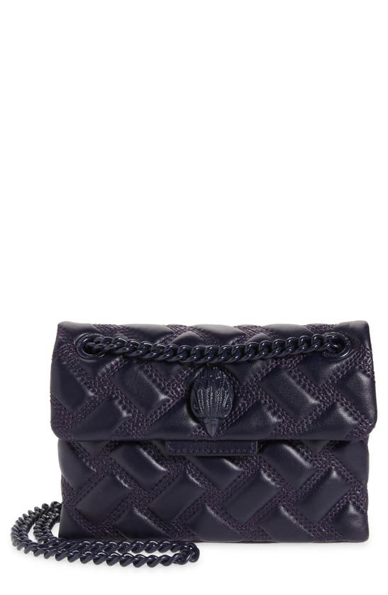 Kurt Geiger Kensington Leather Mini Crossbody Bag In Purple