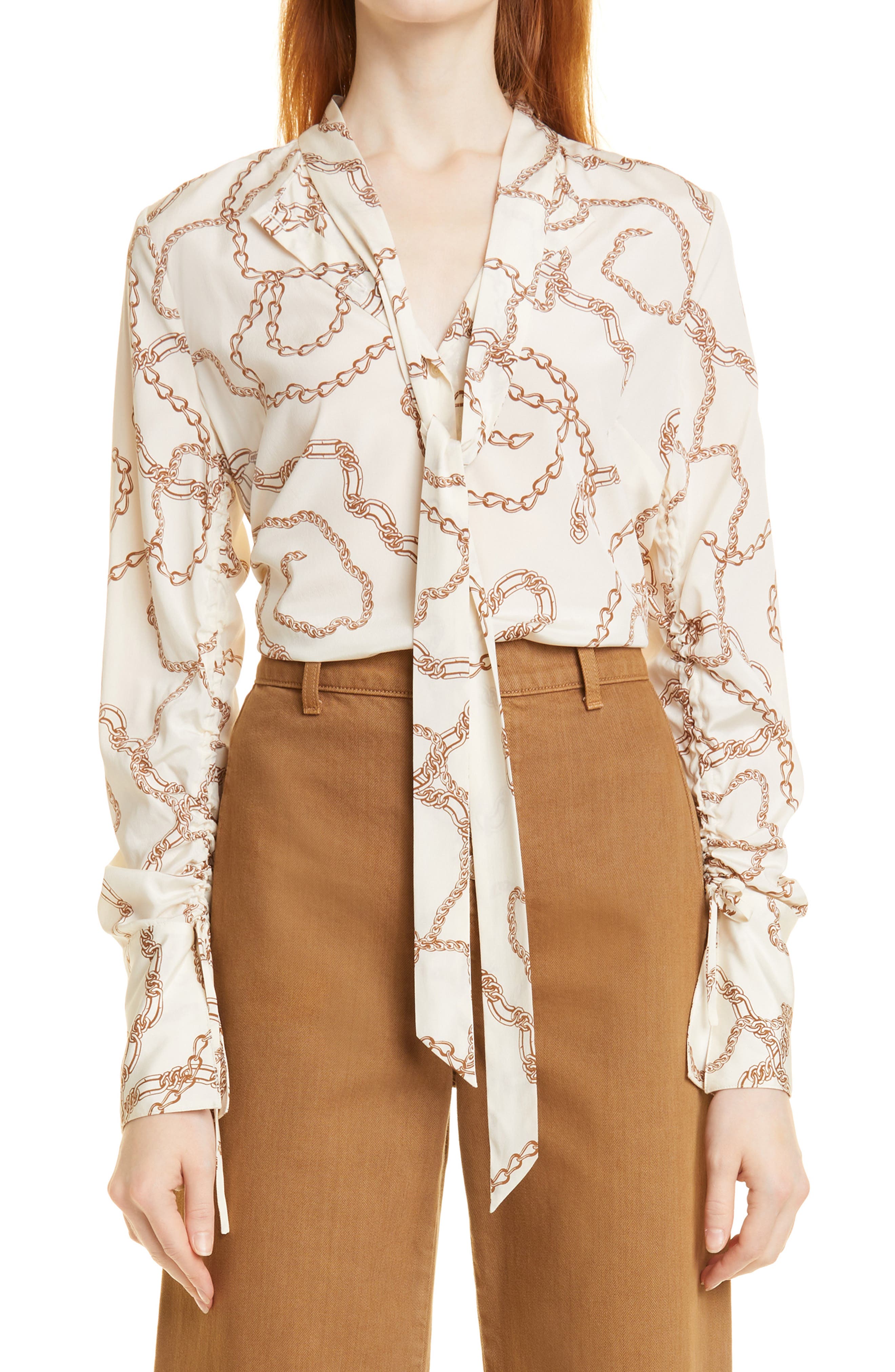 Veronica Beard Stretch Silk Chain Print 