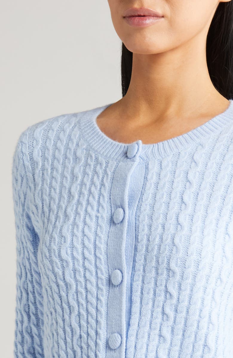 All in Favor Crop Cable Cardigan, Alternate, color, Sky