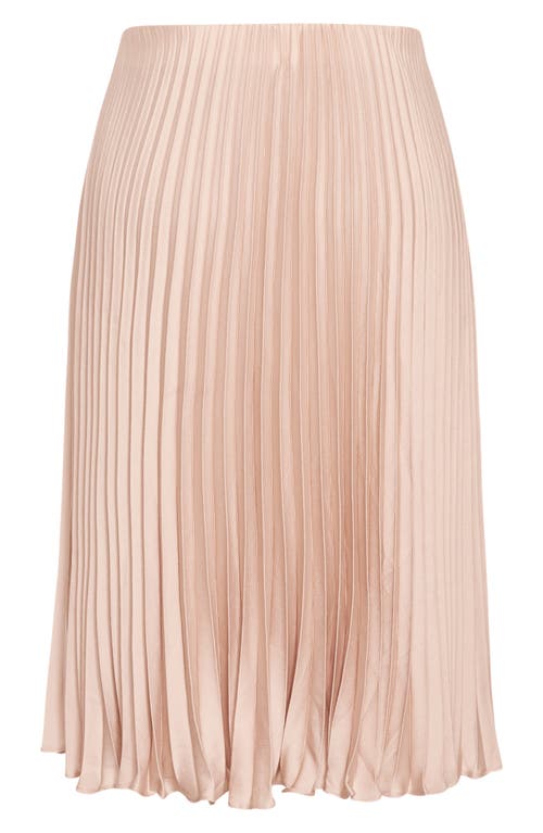 City Chic Selena Pleated Midi Skirt In Rose Gold