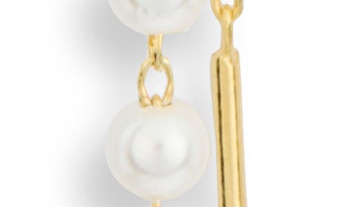 Argento Vivo Sterling Silver Imitation Pearl Theader Earrings In Gold