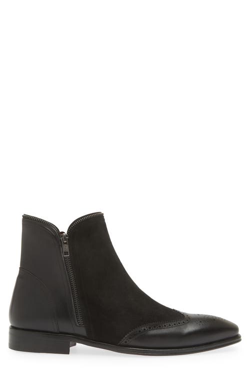 Mezlan Camilleri Wingtip Ankle Boot In Black