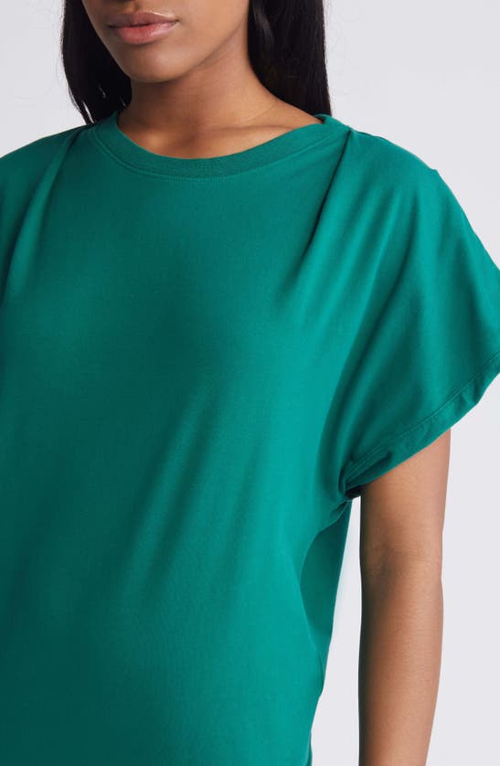 Shop Nation Ltd Layne Crewneck Pima Cotton Blend T-shirt Minidress In Verdant Green