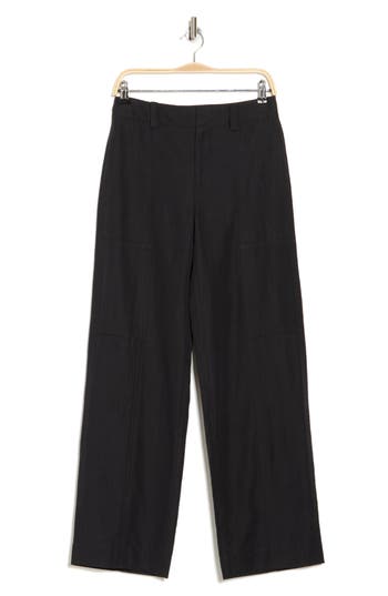 Vince Drop Waist Utility Wide Leg Pants In Black