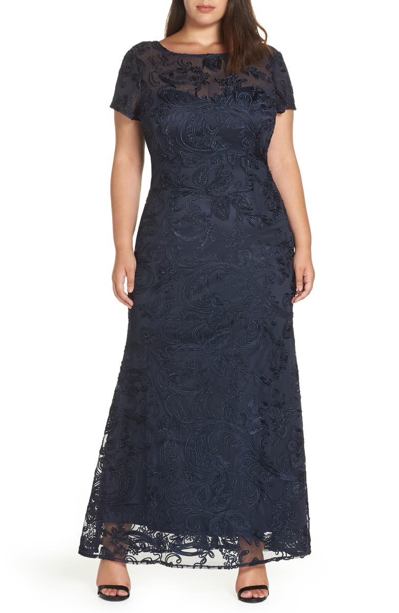 JS Collections Soutache Lace Gown (Plus Size) | Nordstrom