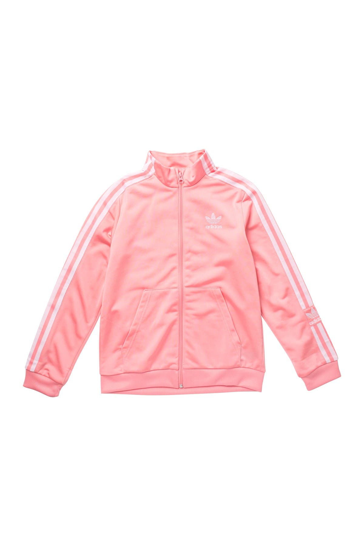 adidas 3 stripe pink track jacket