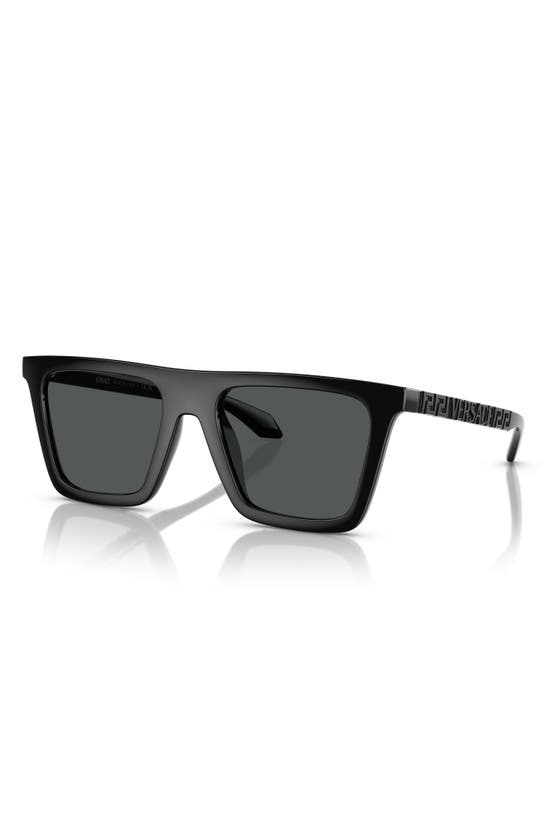 Shop Versace 53mm Rectangular Sunglasses In Black