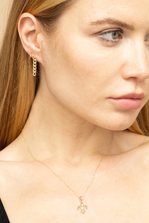 Oradina Women's 14k Yellow Solid Gold Carmine Curb Drop Earrings In Yellow Gold