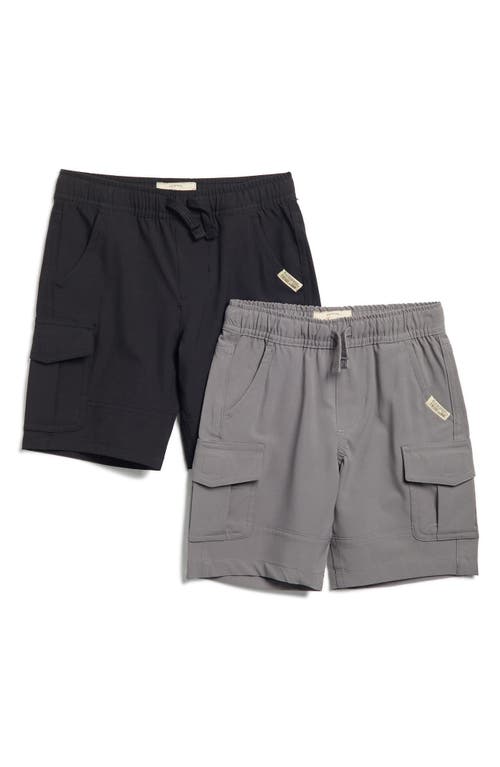 Shop Weatherproof ® Kids' Two-pack Tech Shorts Set In Black/pearl