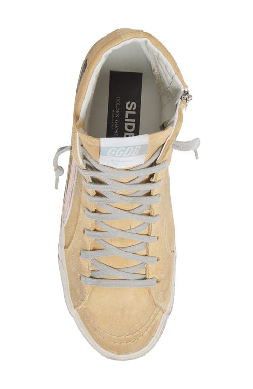 Golden Goose Slide High Top Sneaker In Sand/black/rose Quartz