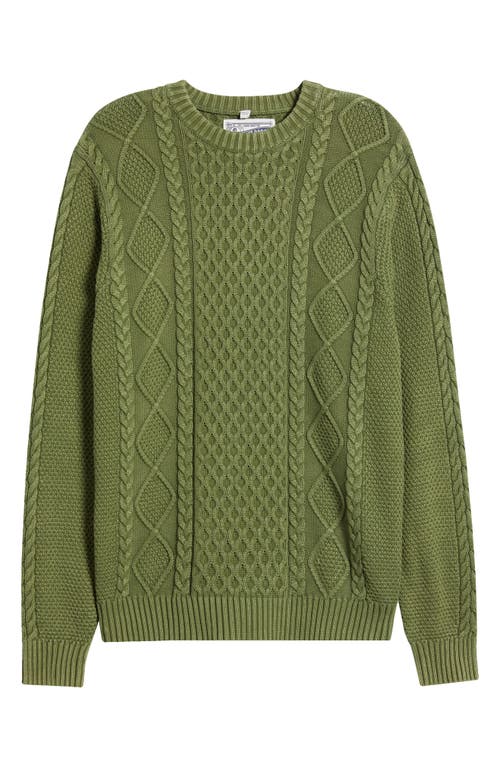 SCHOTT SCHOTT NYC STONEWASH CABLE STITCH SWEATER 