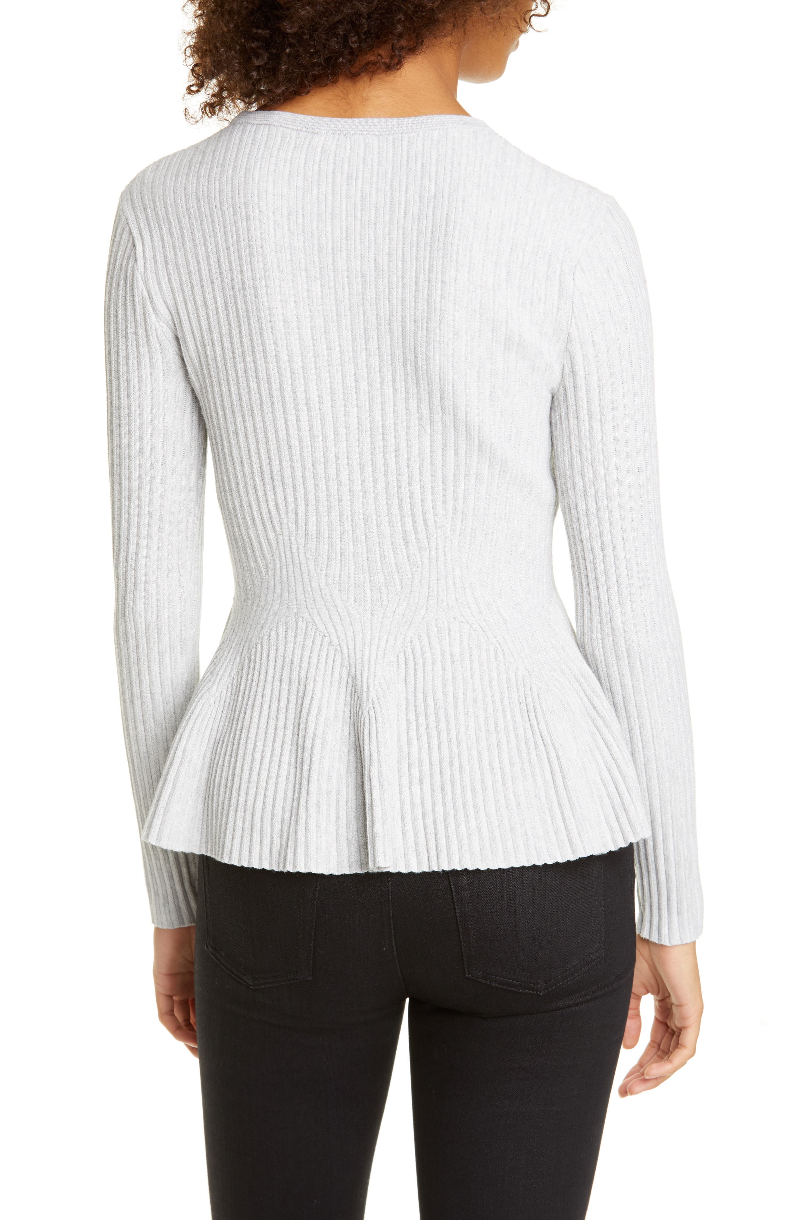 ribbed peplum sweater