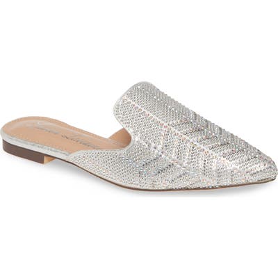 Lauren Lorraine Genie Crystal Loafer Mule, Metallic