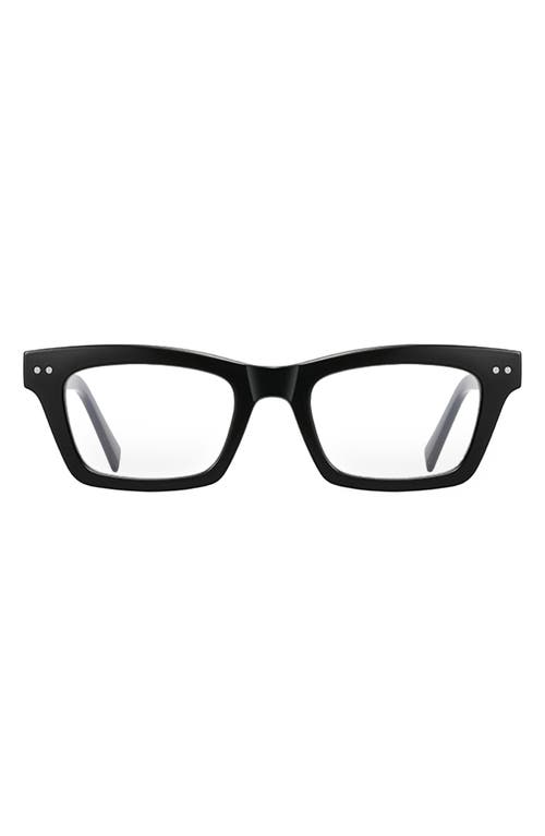 Fifth & Ninth Cove 49mm Rectangular Blue Light Blocking Glasses In Black