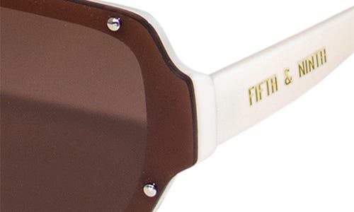 Fifth & Ninth Jolie 71mm Oversize Polarized Square Sunglasses In Cream/brown