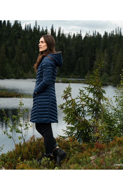 Shop Lands' End Ultralight Packable Long Down Coat In Deep Sea Navy