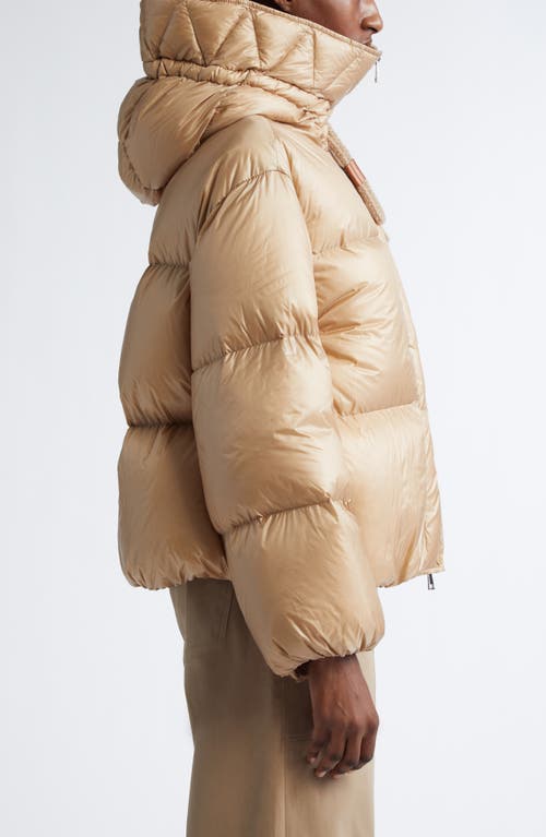 Shop Moncler Borey 2-in-1 Short Down Jacket In Beige