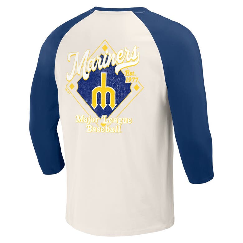 Shop Darius Rucker Collection By Fanatics Navy/white Seattle Mariners Cooperstown Collection Raglan 3/4-s