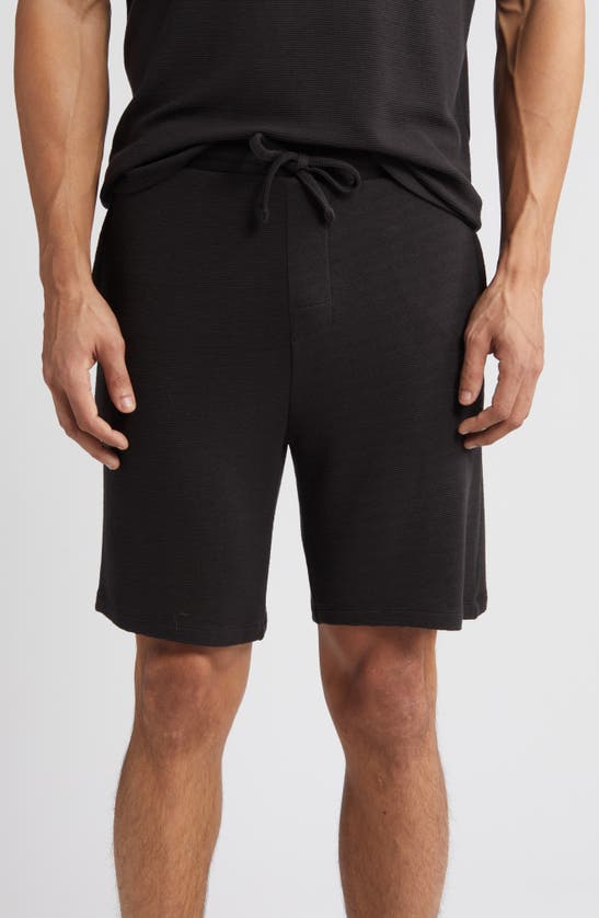 Hugo Boss Stretch-jersey Pajama Shorts With Embroidered Logo In Black