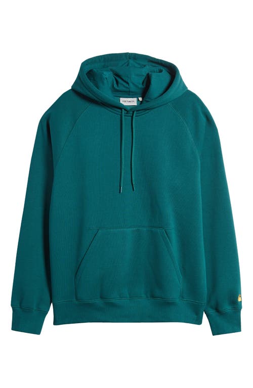 Shop Carhartt Work In Progress Chase Fleece Hoodie In Chervil/gold