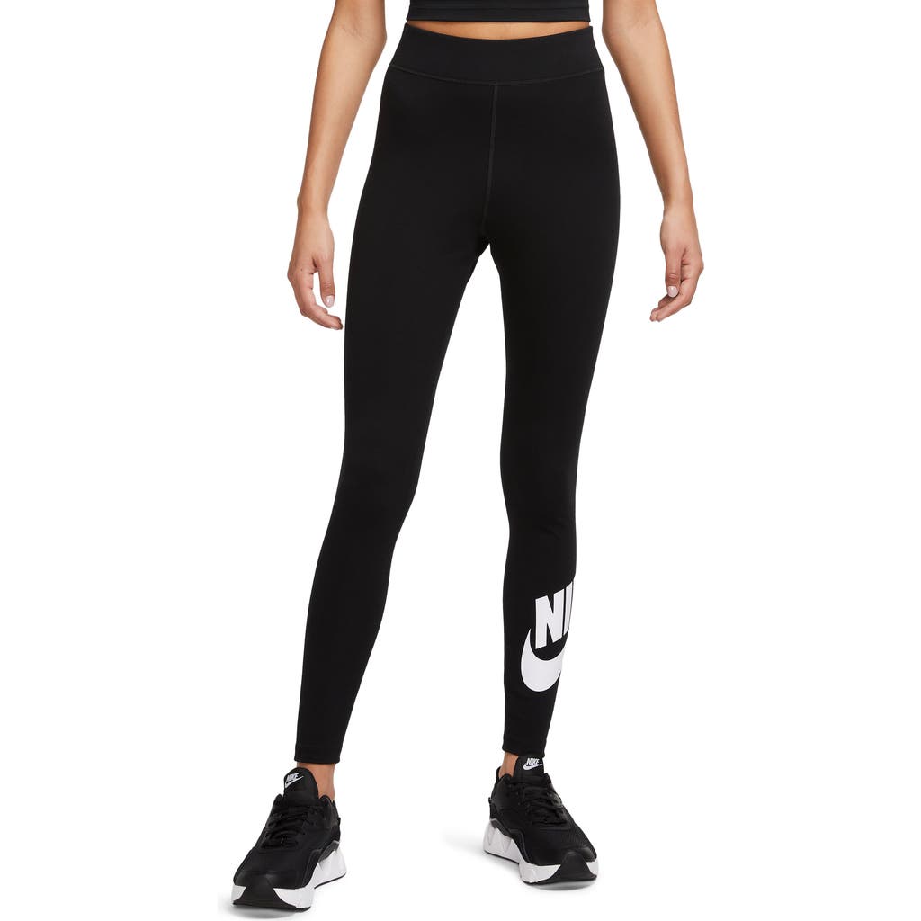 Nike Sportswear Classics High Waist Graphic Leggings In Black/white