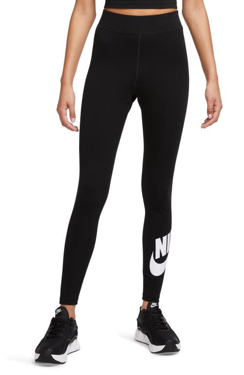 Shop Nike Sportswear Classics High Waist Graphic Leggings In Black/white