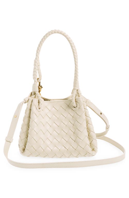 Bottega Veneta Small Andiamo Intrecciato Leather Crossbody Bag In Sea Salt