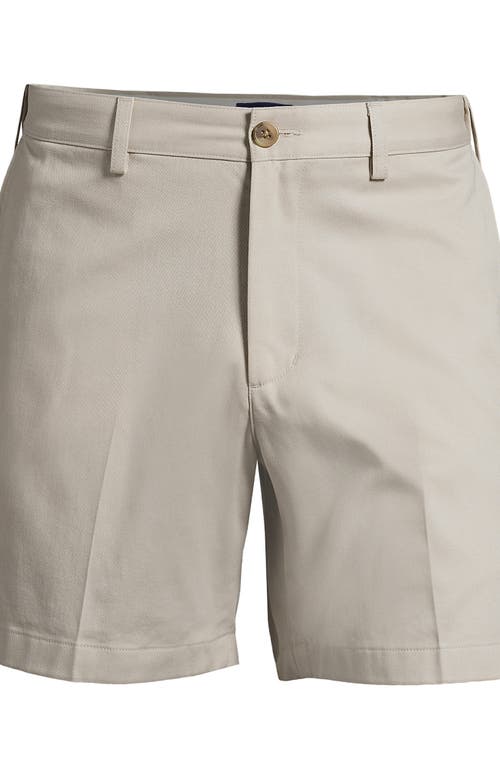 Lands' End Comfort Waist 6" No Iron Chino Shorts In Light Stone