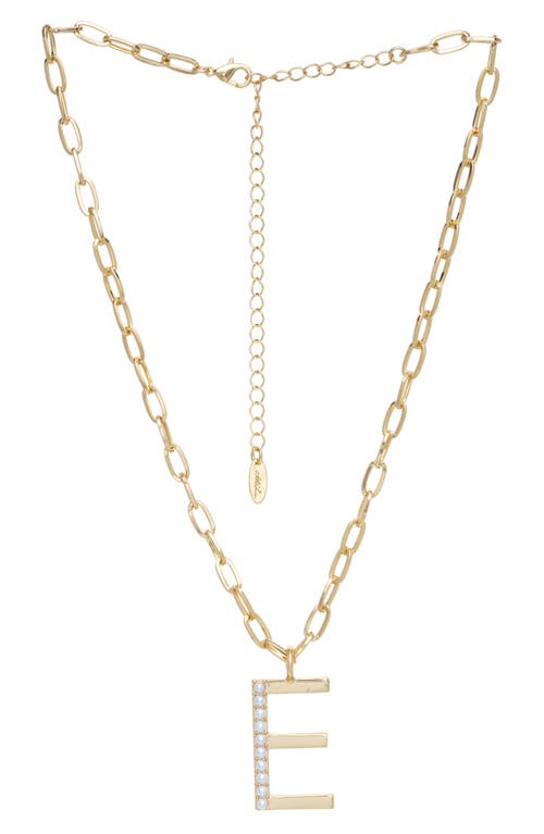 Ettika Imitation Pearl Initial Pendant Necklace in Gold- E at Nordstrom