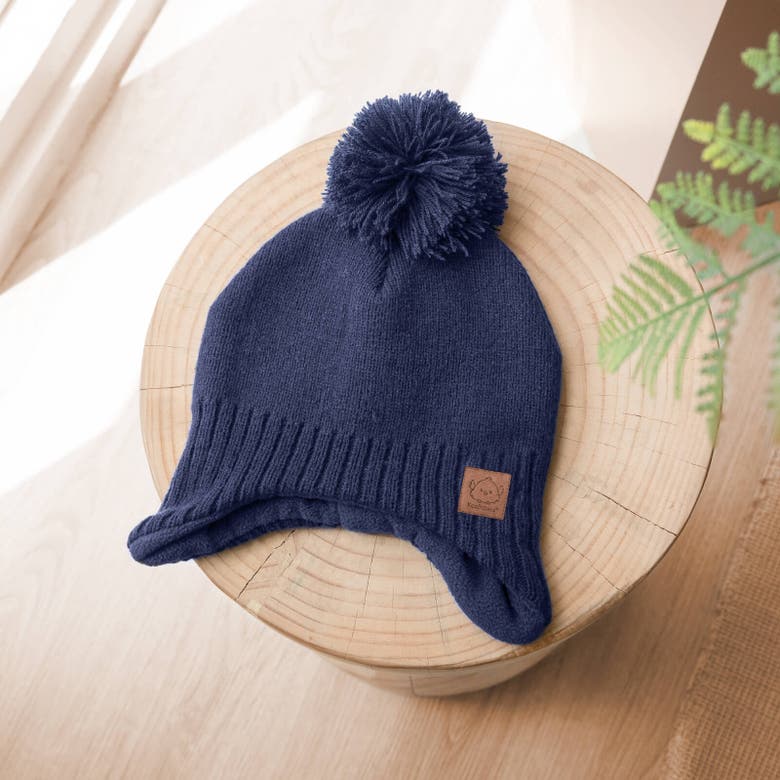 Shop Keababies Muff Knitted Beanie In Navy