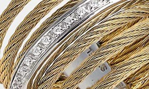Shop Alor ® 7-row Cable & Diamond Ring In Yellow
