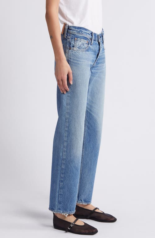 Shop Moussy Vintage Mv Cheval Low Rise Straight Leg Jeans In Light Blue