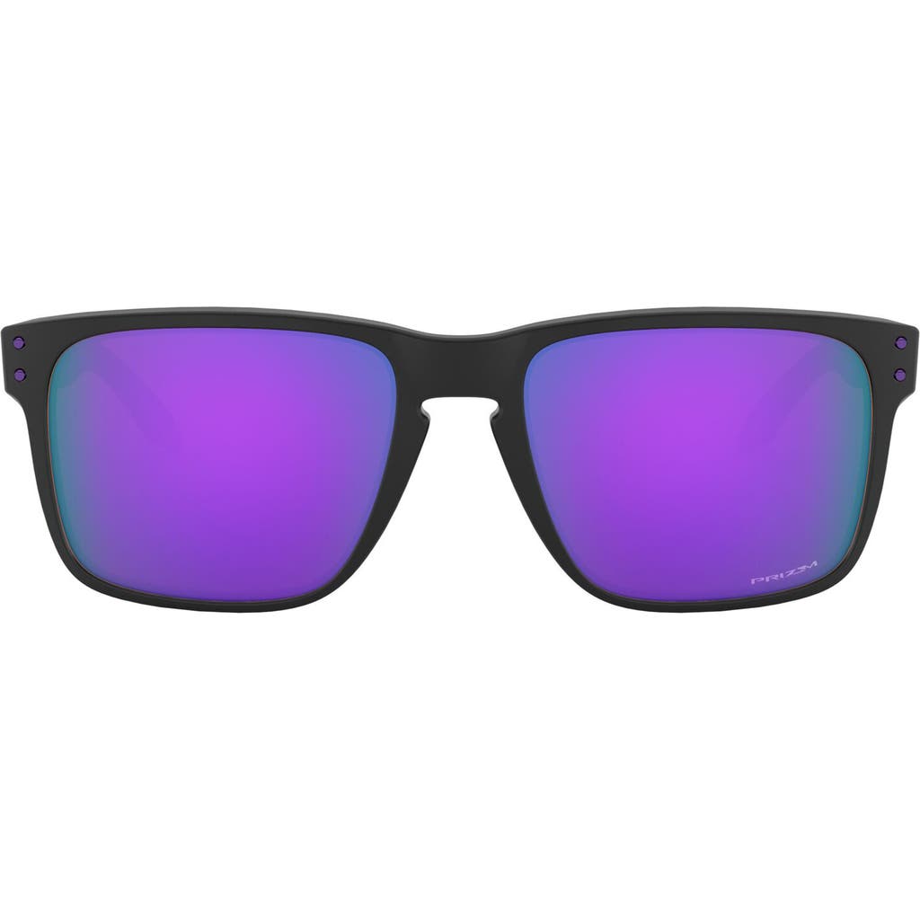 Oakley Holbrook Xl 59mm Polarized Sunglasses In Matte Black/prizm Violet