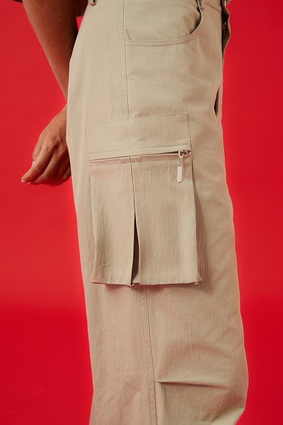 Shop Nocturne Cargo Pants With Pockets In Dark Beige