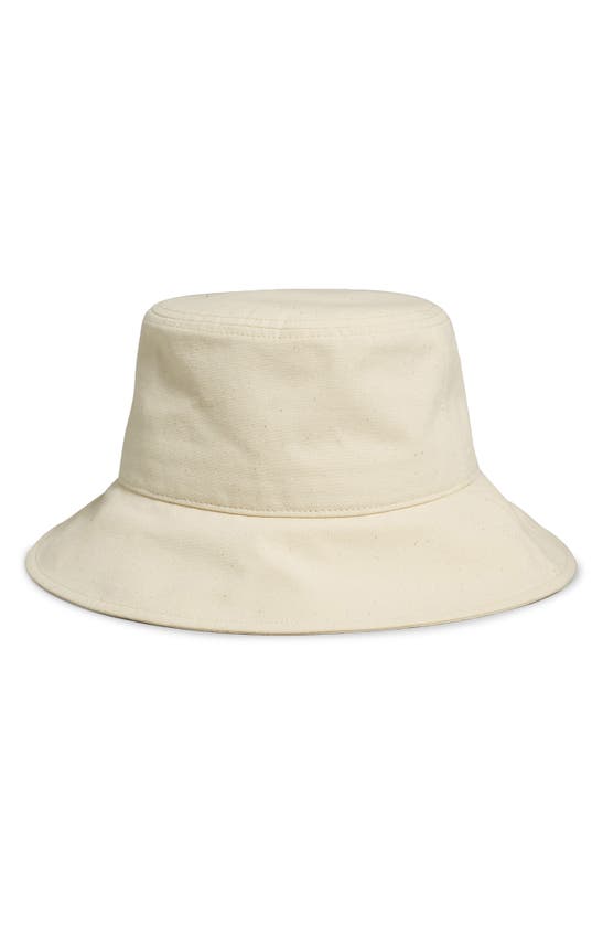 Shop Madewell Wide Brim Cotton Twill Bucket Hat In Antique Cream
