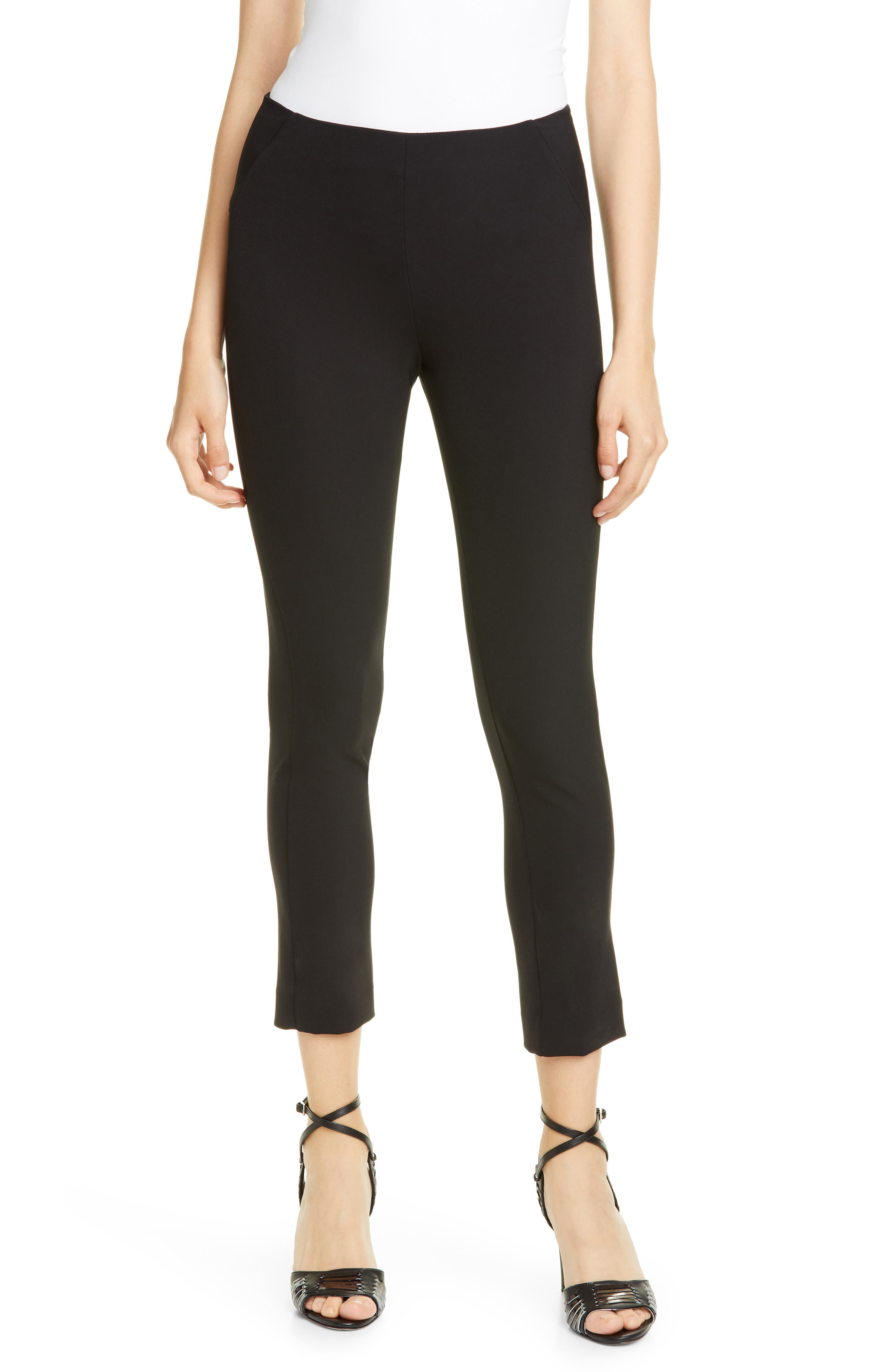 Veronica Beard Back Zip Scuba Pants In Black
