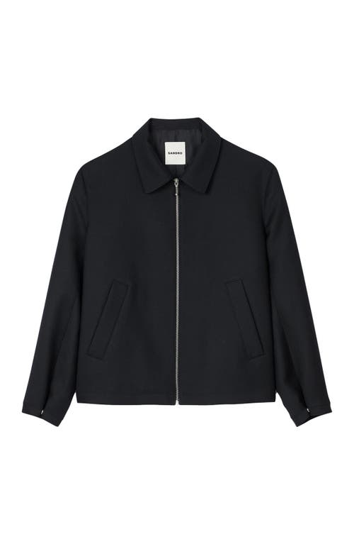 Shop Sandro Zip-up Jacket In Deep Blue