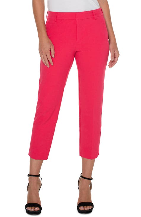 Charter Club Womens Textured Capri Casual Cropped Pants, Pink, 4