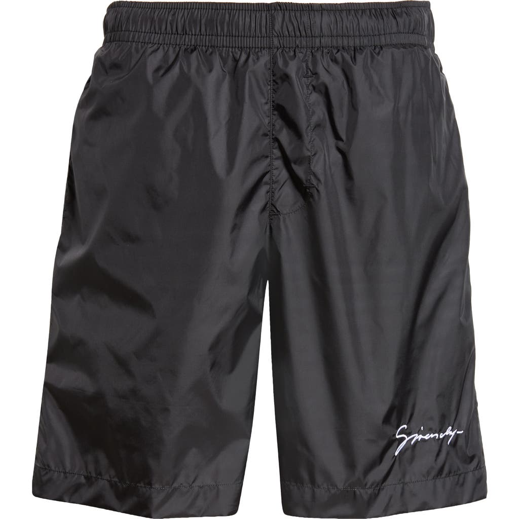 Givenchy Swim Shorts With Logo Signature In Black/white