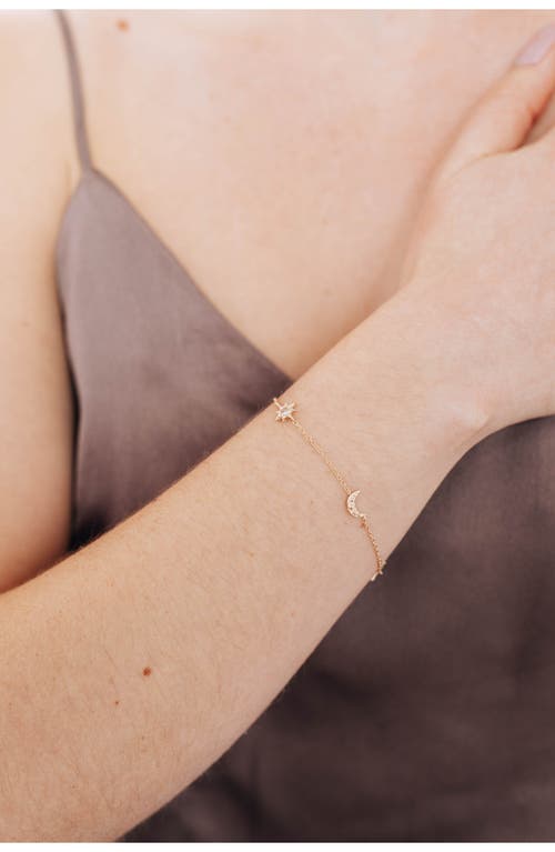 Anzie White Topaz Charm Bracelet In Yellow Gold/white