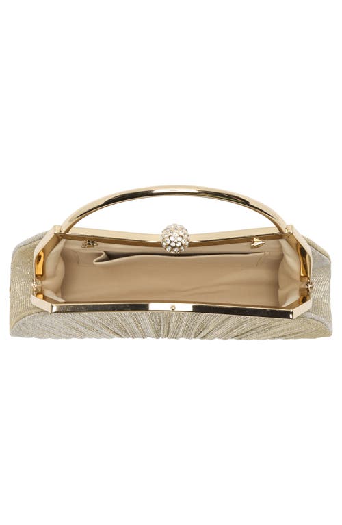Alessia Bianchi Glitter Curve Frame Clutch<br /> In Champagne