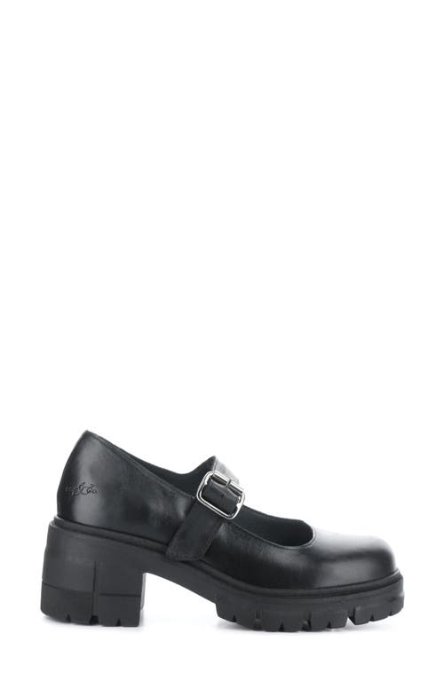 Bos. & Co. Banks Platform Mary Jane In Black Feel Leather
