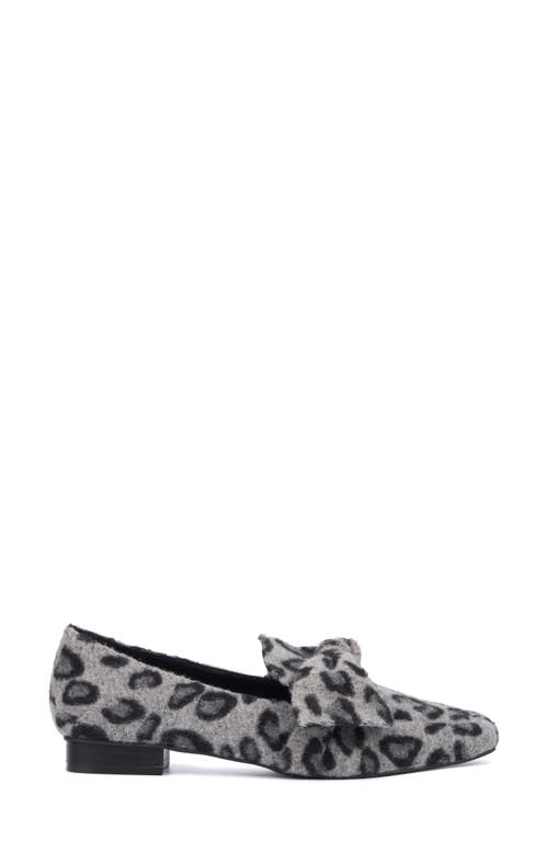 New York And Company Dominica Bow Loafer In Light Grey Leopard