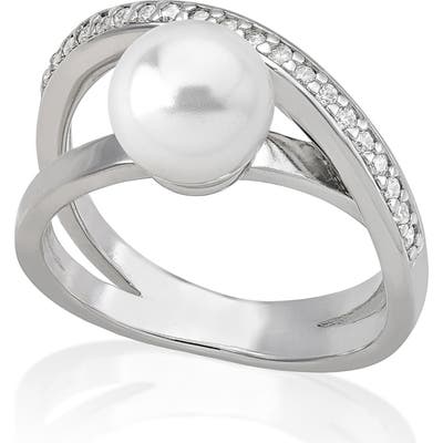 Majorica Simulated Pearl & Cubic Zirconia Ring